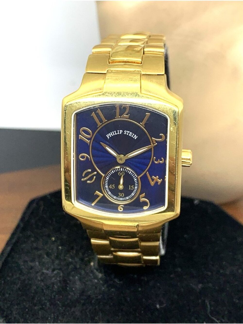 Philip Stein Signature Women's Watch Quartz Blue Dial Gold Stainless Steel 28mm